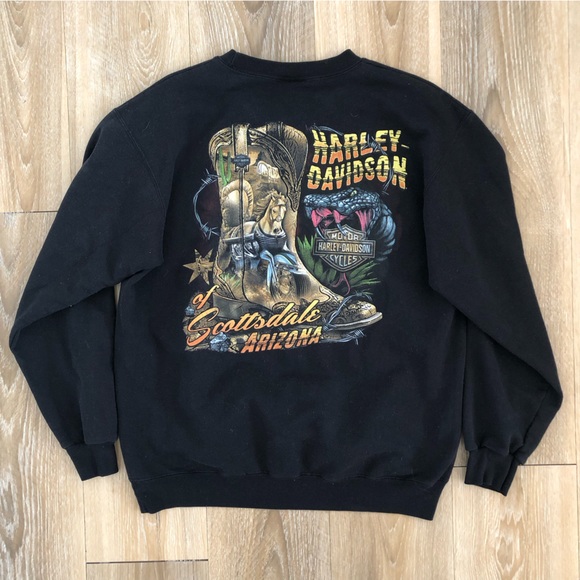 Harley-Davidson Other - Harley Davidson Y2K Scottsdale Arizona Crewneck Black Graphic Sweatshirt